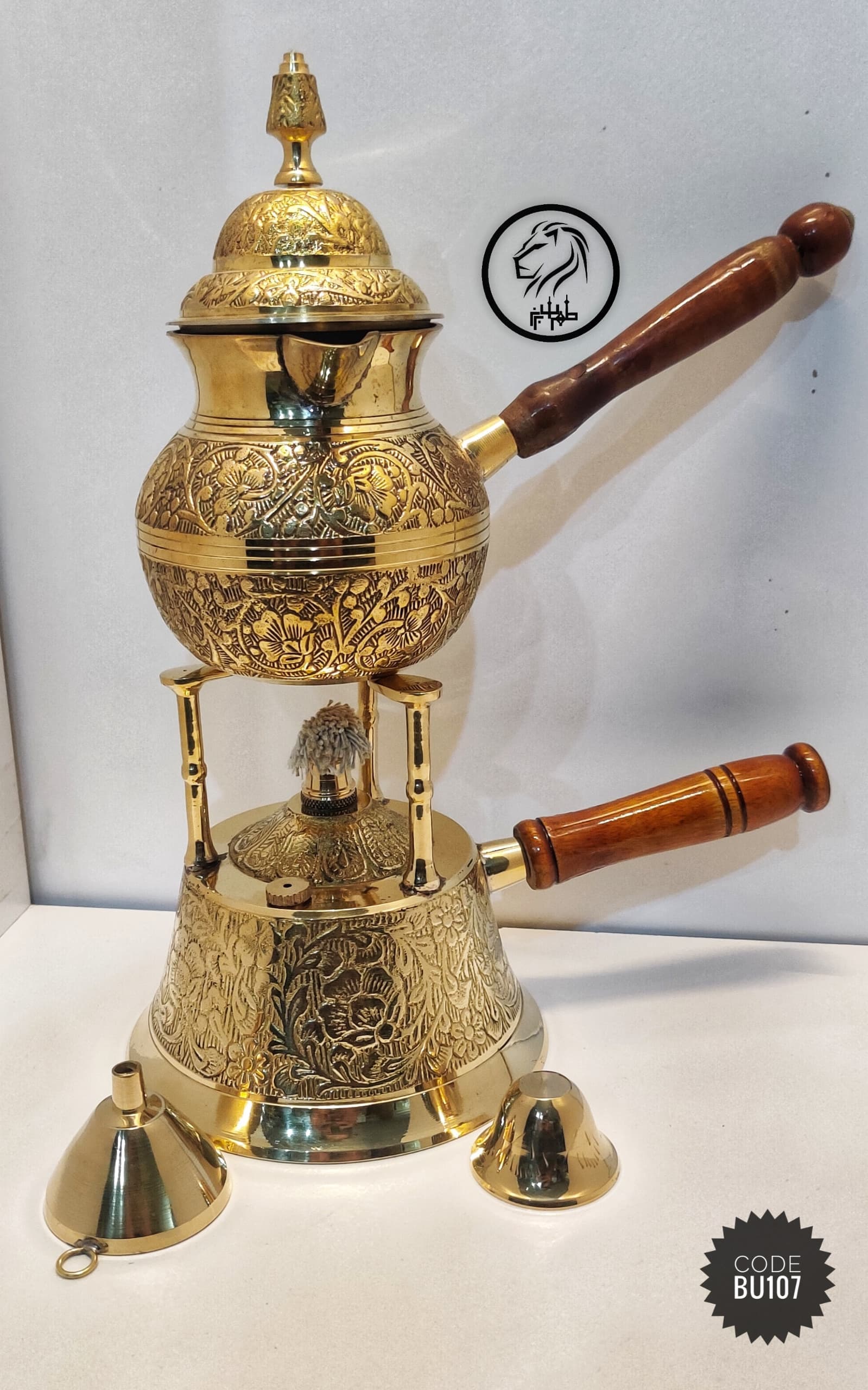 قوری وارمردار برنجی